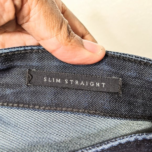Guess Slim Straight Dark Blue Wash Denim Jeans - Picture 5 of 10